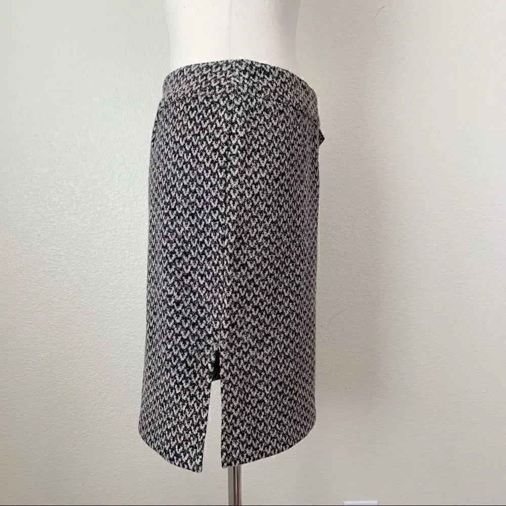 Express Size 7/8 Belted Black Gray Tweed Mini Skirt